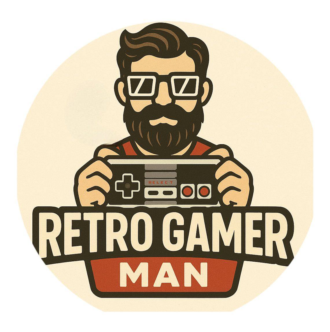 Retro Gamer Man Logo